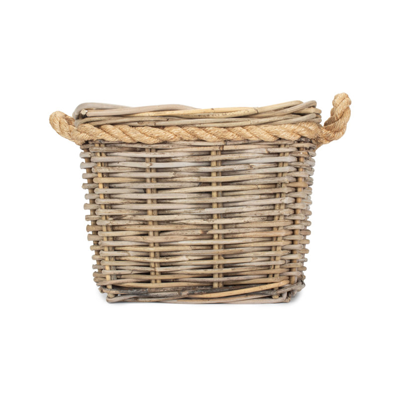  Wicker Tapered Rattan Planter with Lining, 28cm H x 33cm W x 33cm D