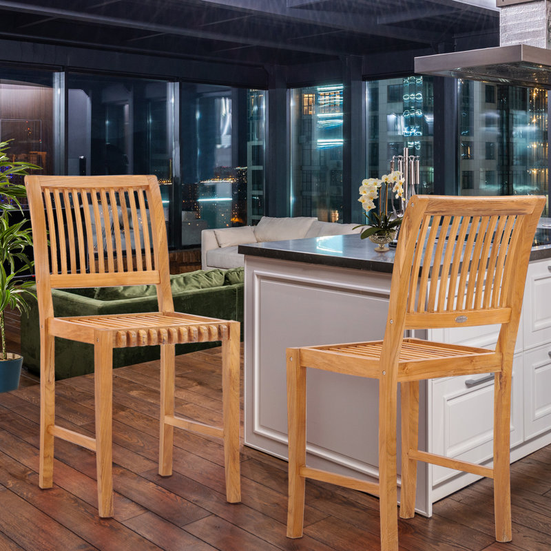 Castle Outdoor Teak Bar Stool