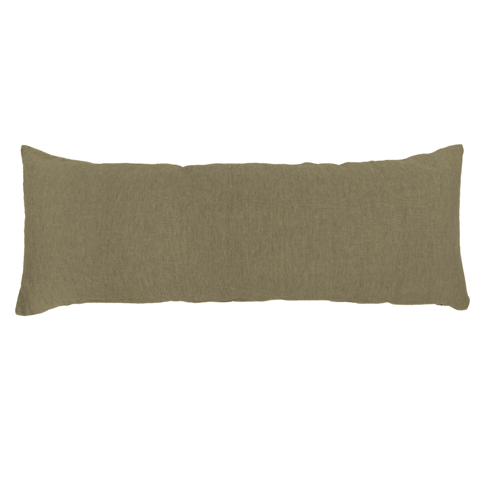 100% French Linen Pillow Sham, Moss, Rectangle 16"H x 44"W, Down Alternative