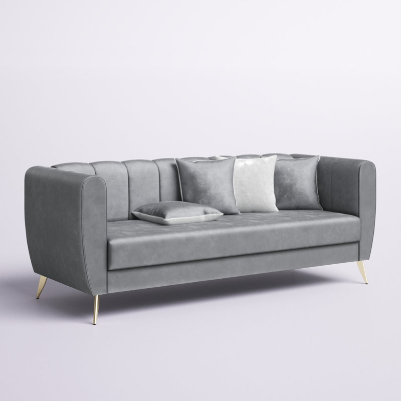 Palmieri 72'' Velvet Sofa, Silver Gray