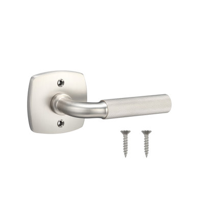 Forma Dummy Rosette In Satin Nickel, Knurled Grip In Satin Nickel
