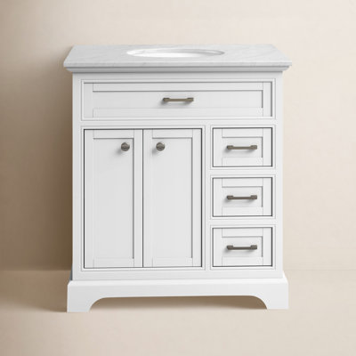 Hermes 32'' Single Bathroom Vanity with Marble Top