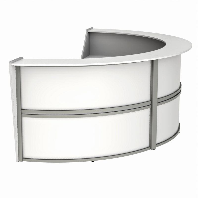 Pecora 3 Person U-Shaped Synthetic Laminate Reception Desk, White