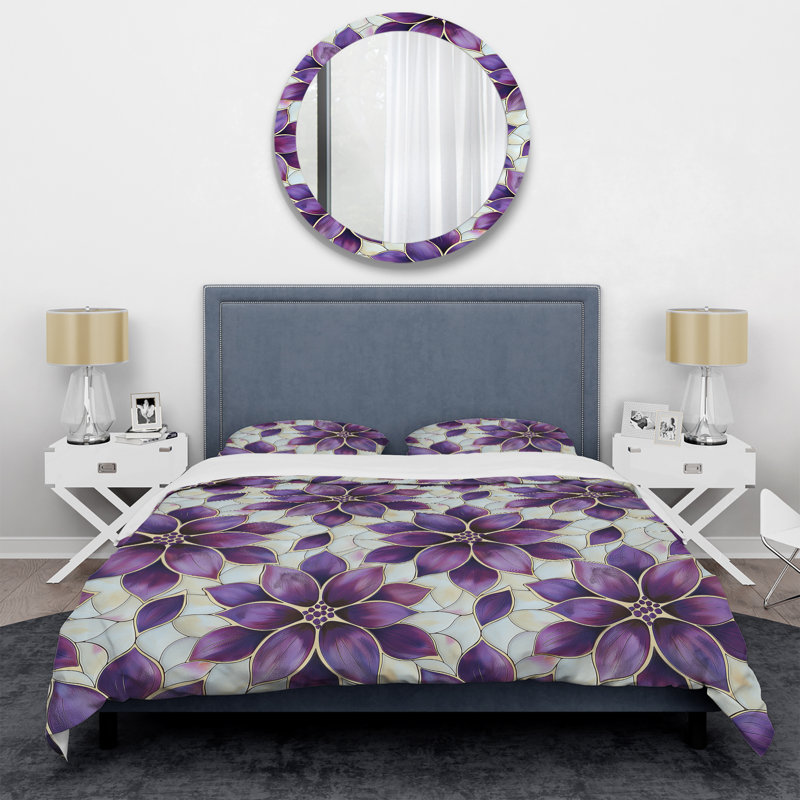 Ensemble de housse de couette transitionnelle mauve et mauve, Housse de couette très grand et 2 très grandes t