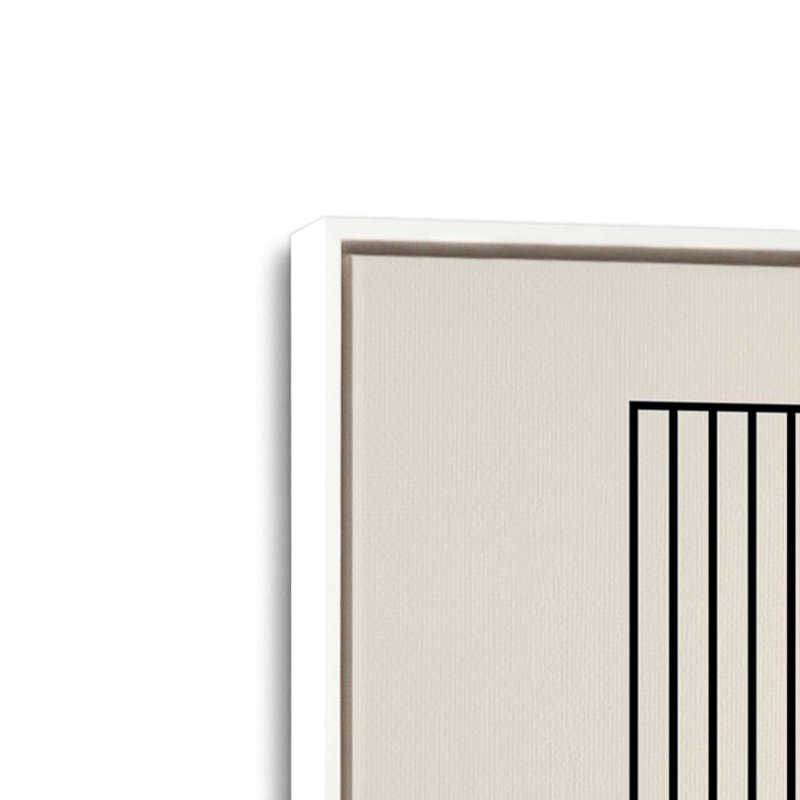 Impression sur toile avec cadre géométrique Bauhaus, H 18,75 po x l 12,75 po, Blanc opaque