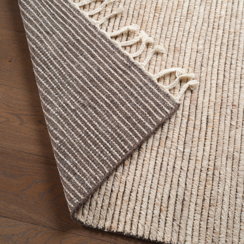Jaipur Living Alpine ALP06 Handknotted Solid Tan and Brown Area Rug (9'x12'), Rectangle 10' x 14'