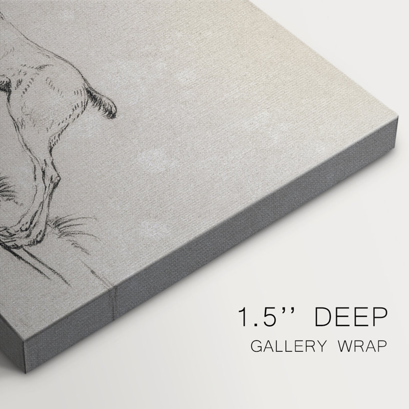 Vintage Sketch Work-LXIII -Gallery Wrapped Cavas, 12" H x 18" W