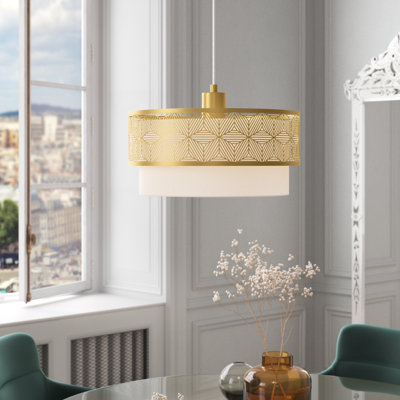 13"W Pagano Drum Shade Pendant Light