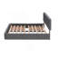 Lit plateforme tapissier avec 2 tiroirs et 1 lit simple TG, tissu en lin