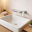 Robinet de lavabo de salle de bain chromé en laiton avec poignée simple et installation murale