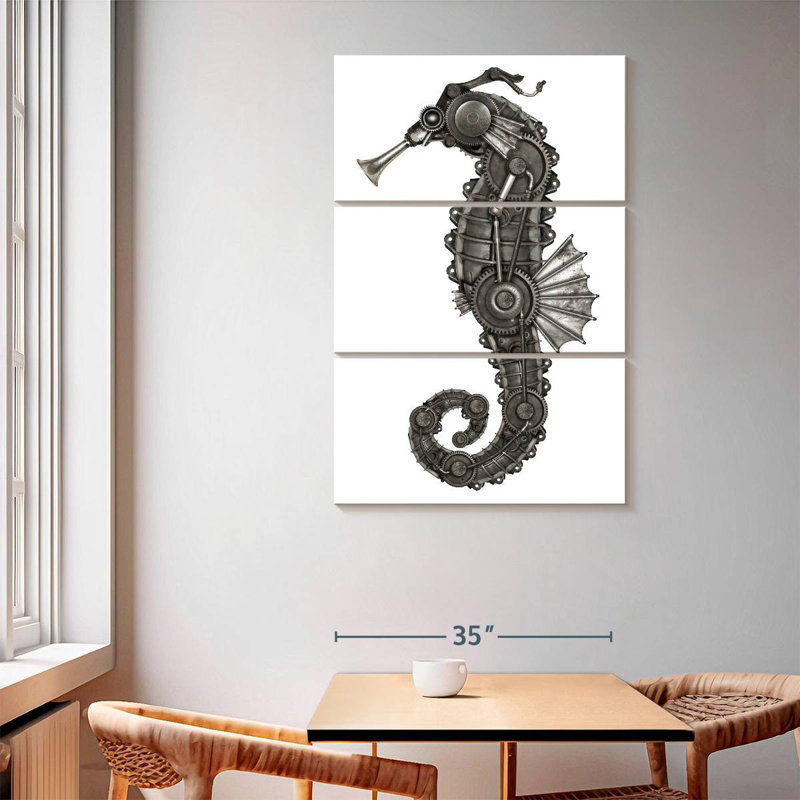 Brampt Steampunk Seahorse, 65'' H x 42'' W