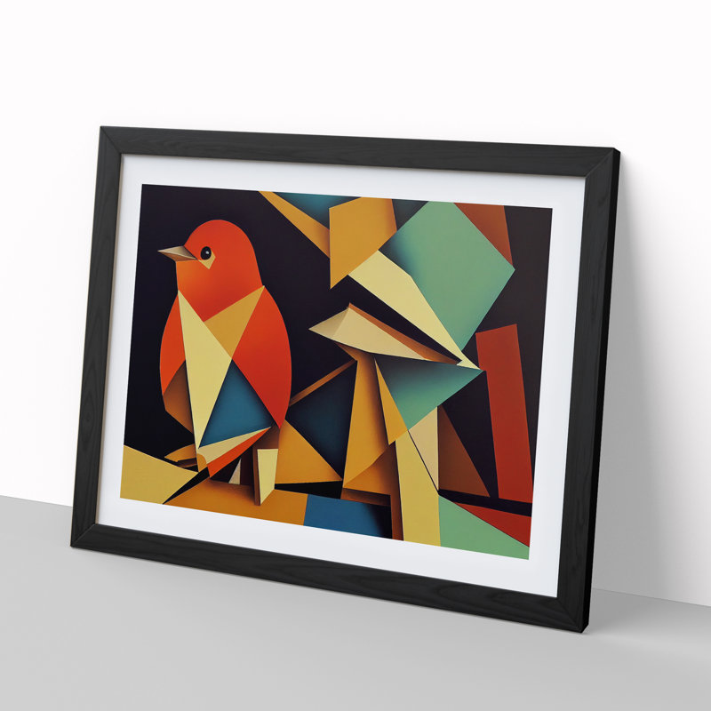 Abstract Robin Bird Vol.1 - Framed Print, Black, 34cm H x 46cm W x 2cm D
