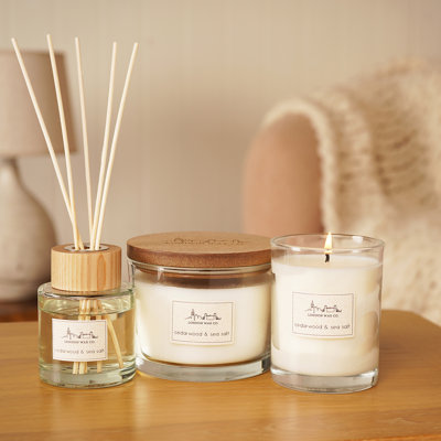 Scented Jar Candle with Glass Holder