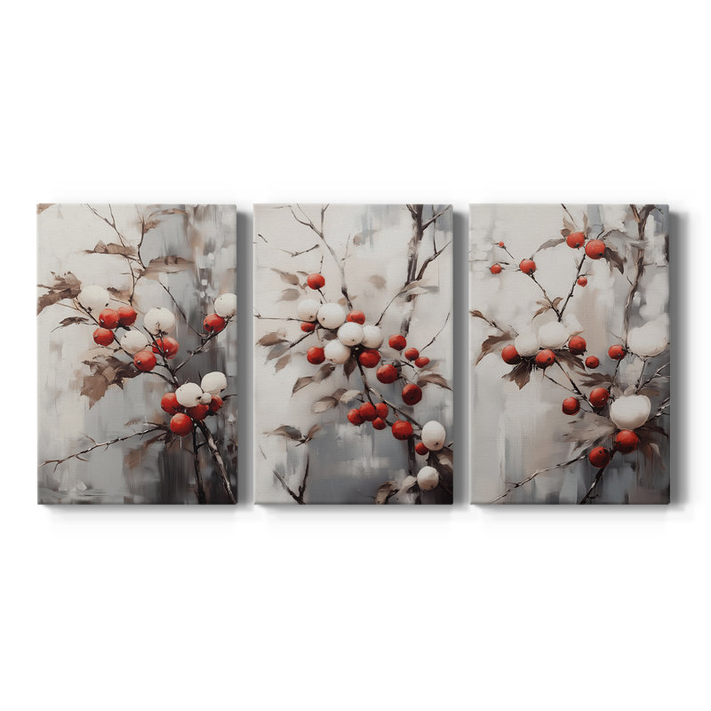 Art des Fêtes de Noël - Série 2 - CDXII - Toile tendue avec châssis sur mesure - 3 pièces, H 60 po x l 120 po