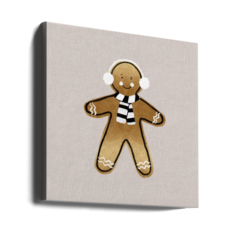 "Xmas Gingerbread Man Ii", art mural sur toile tendue, H 30 po x l 30 po