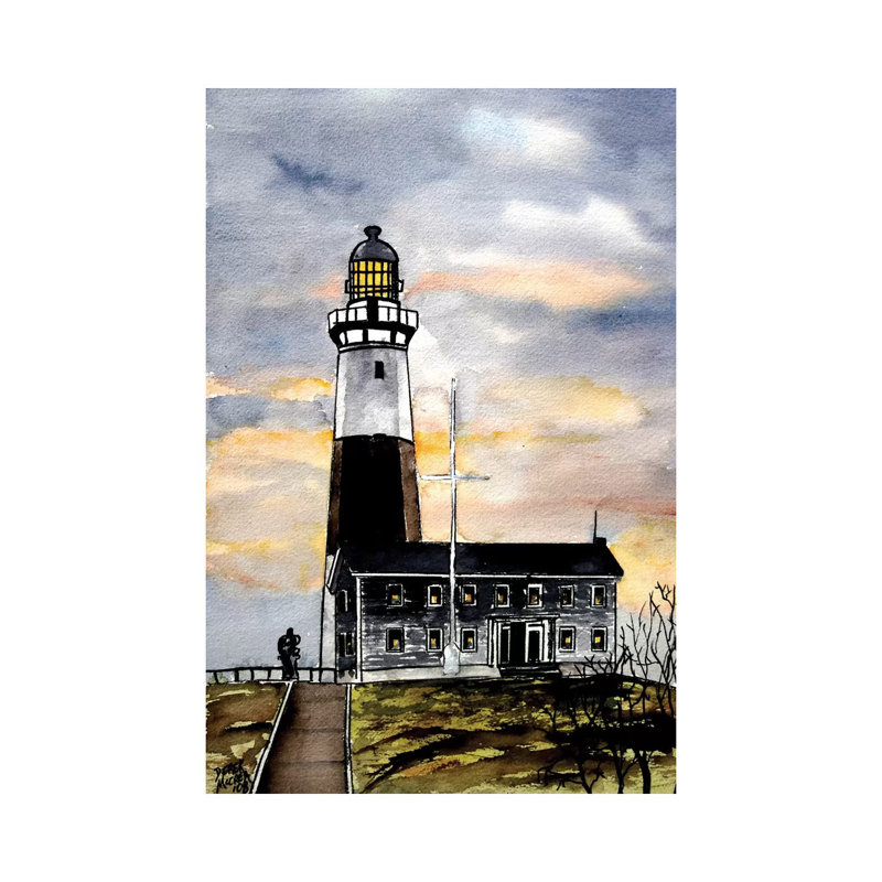 Montauk Point Lighthouse by Derek McCrea - Wrapped Canvas Gallery-Wrapped Canvas Giclée, 20.32 cm H x 30.48 cm W