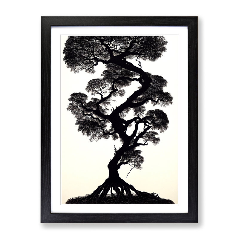 Tree African Art - Framed Print, Black, 46cm H x 34cm W x 2cm D