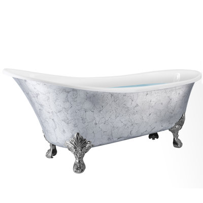 69" x 30" Clawfoot Soaking Fiberglass Bathtub