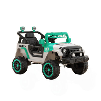 12V Ride on Car with Parent Remote Control, Toddler Electric Car with Spring Suspension, LED Lights & Music Player - Safe Battery Toy for Kids, Christmas & Birthday Gift  WIGHT+GREEN