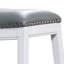 Tabouret de bar de 30 po, cuir blanc et noir, fabrication en bois franc massif, rehausse le style du tabouret de cuisine en finition, revêtement de siège en cuir, pour-513308137-513308055