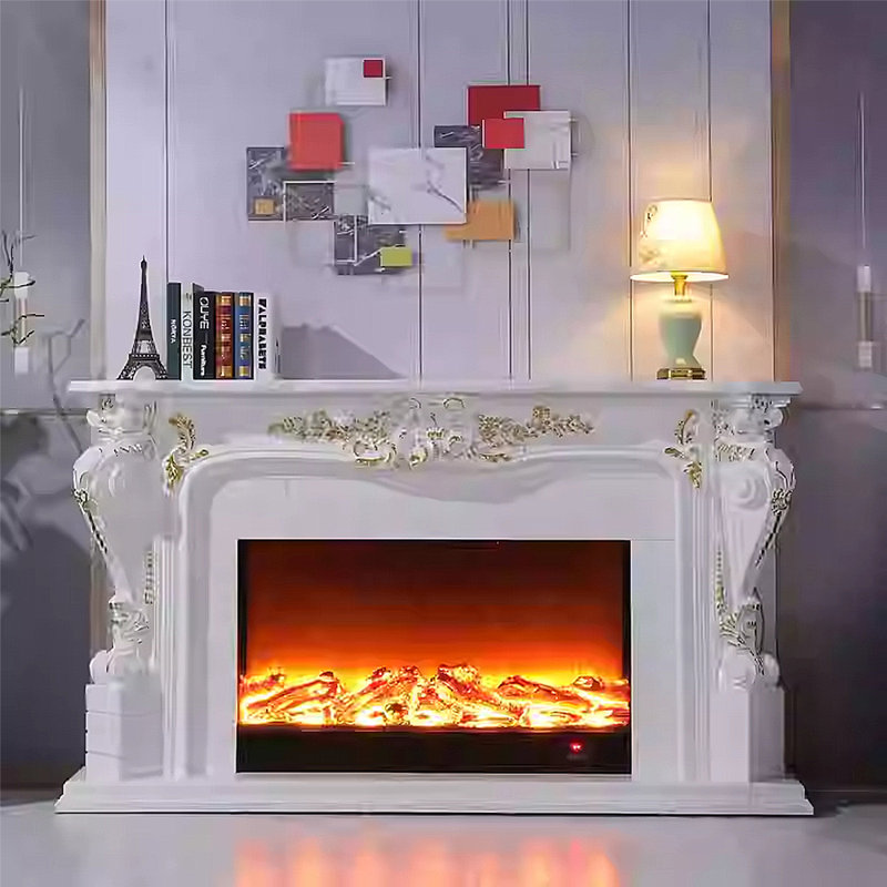American Carved Electric Fireplace TV Stand, 70.87"