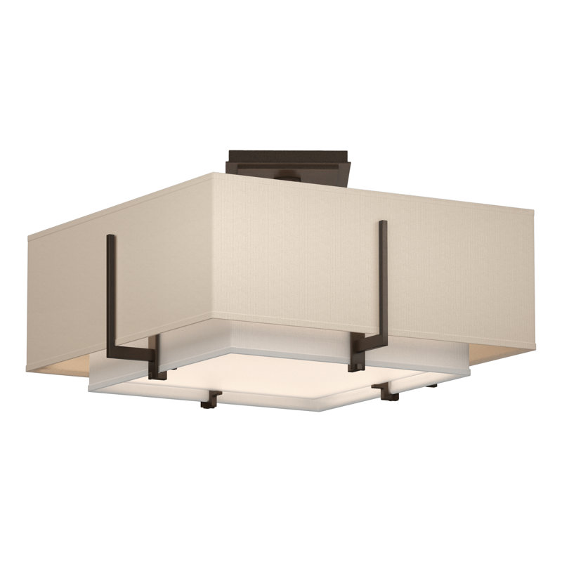 Exos 2 - Light Semi Flush Mount, Natural Anna, Bronze