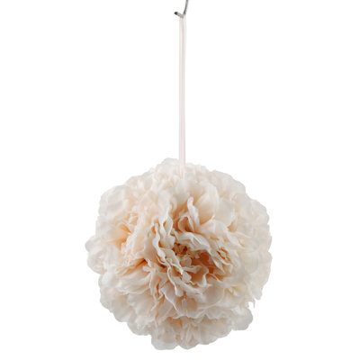Silk Peony Hanging Basket Arrangement
