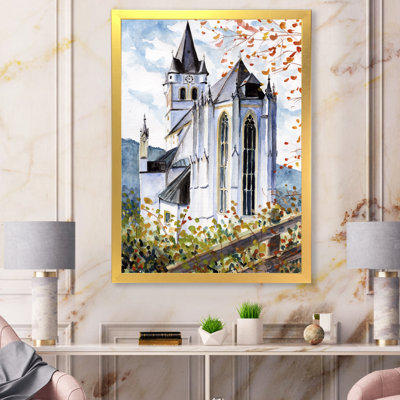 Église gothique verte - Peinture sur toile