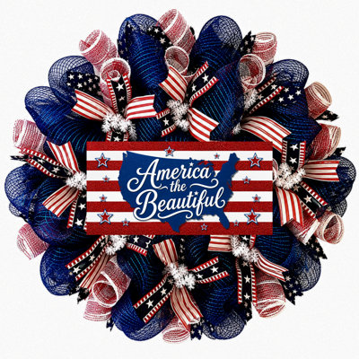 Patriotic Wreath America The Beautiful Stars and Stripes
