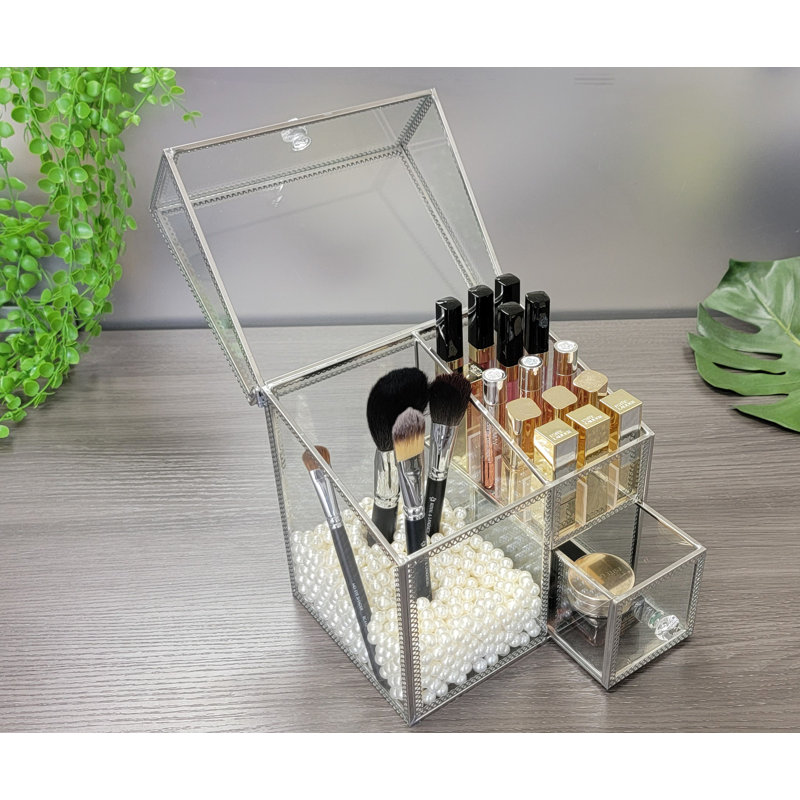 Organisateur de maquillage en verre Stenya, Argent