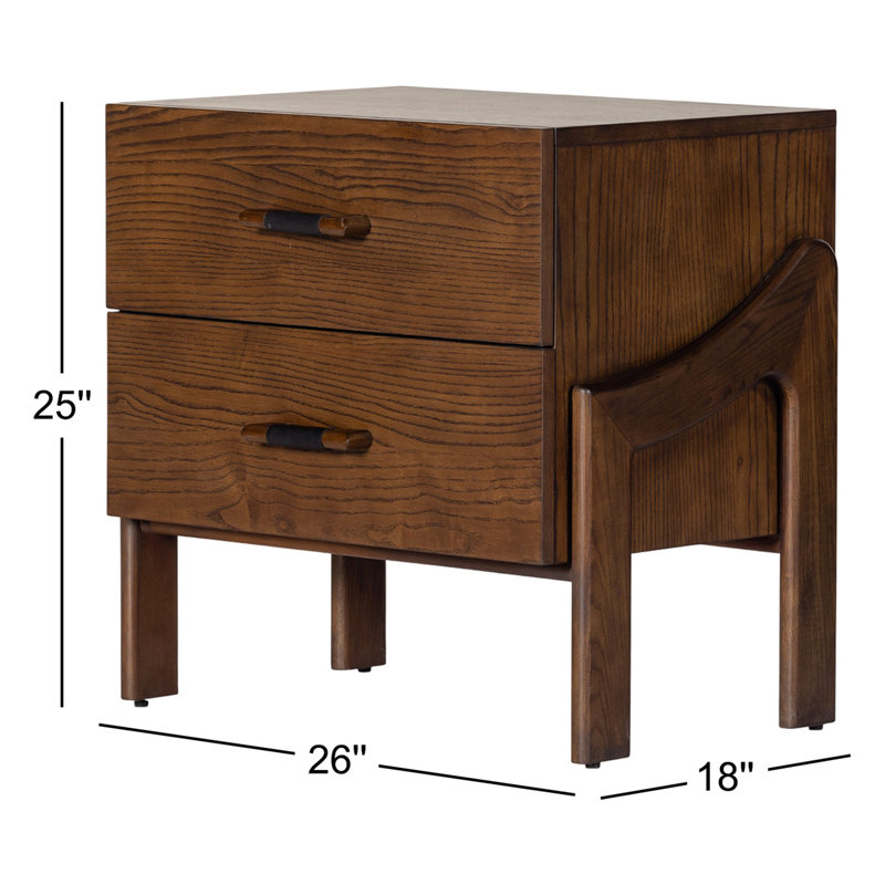 Halston 2 - Drawer Solid Wood Nightstand