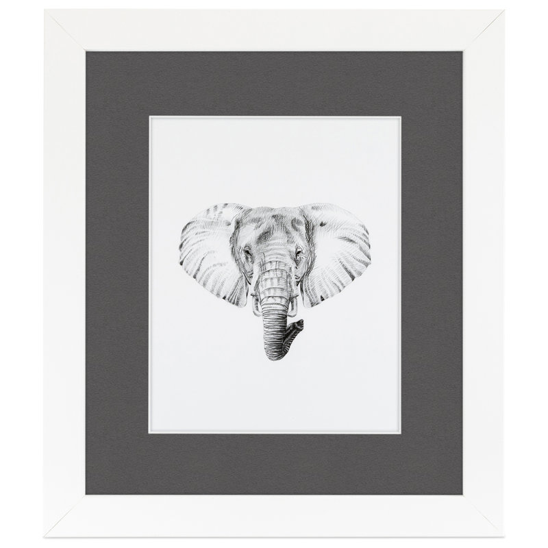 Wood Picture Frame with Mat, Charcoal