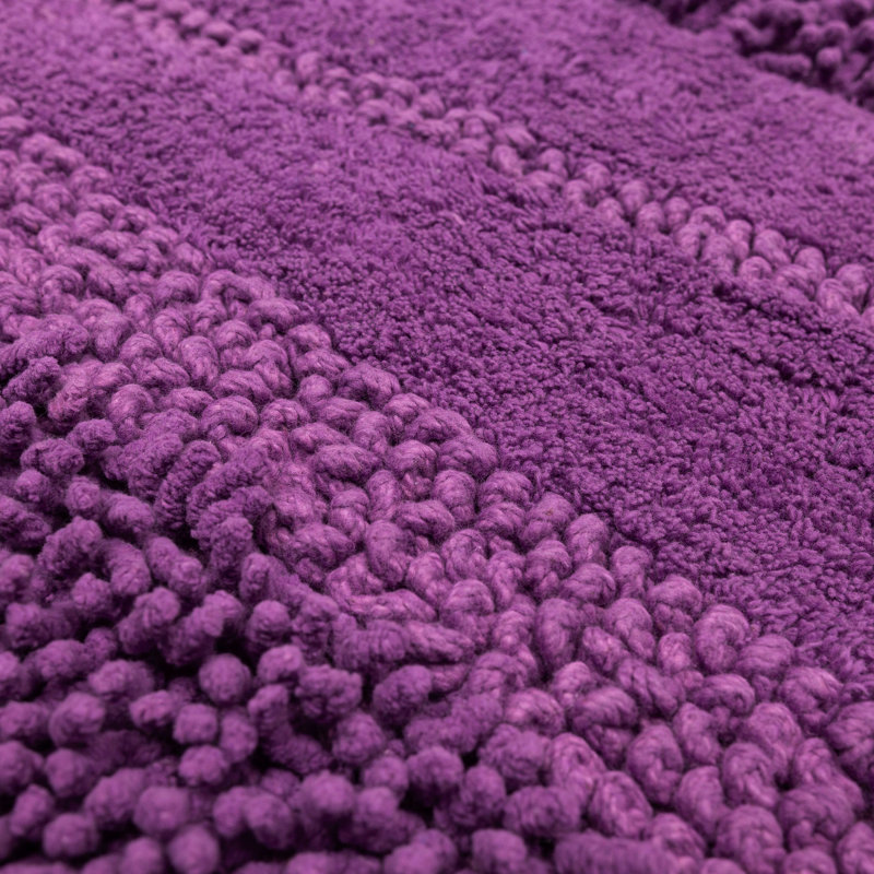 Laverne High/Low Stain/Fade Resistant Non-Slip Machine Washable Bath Mat, 21" W x 34" L, Fiesta Violet