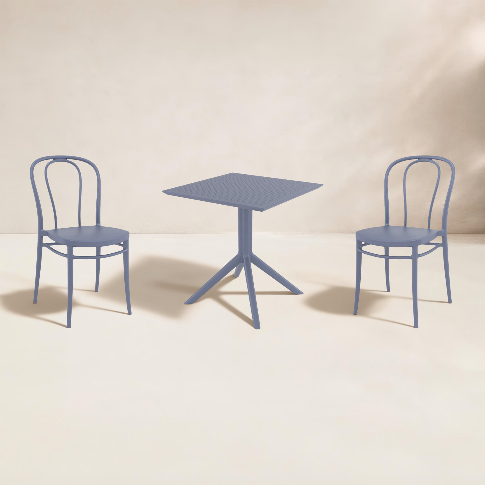 Farrah 60" Patio Bistro Set, Dark Gray