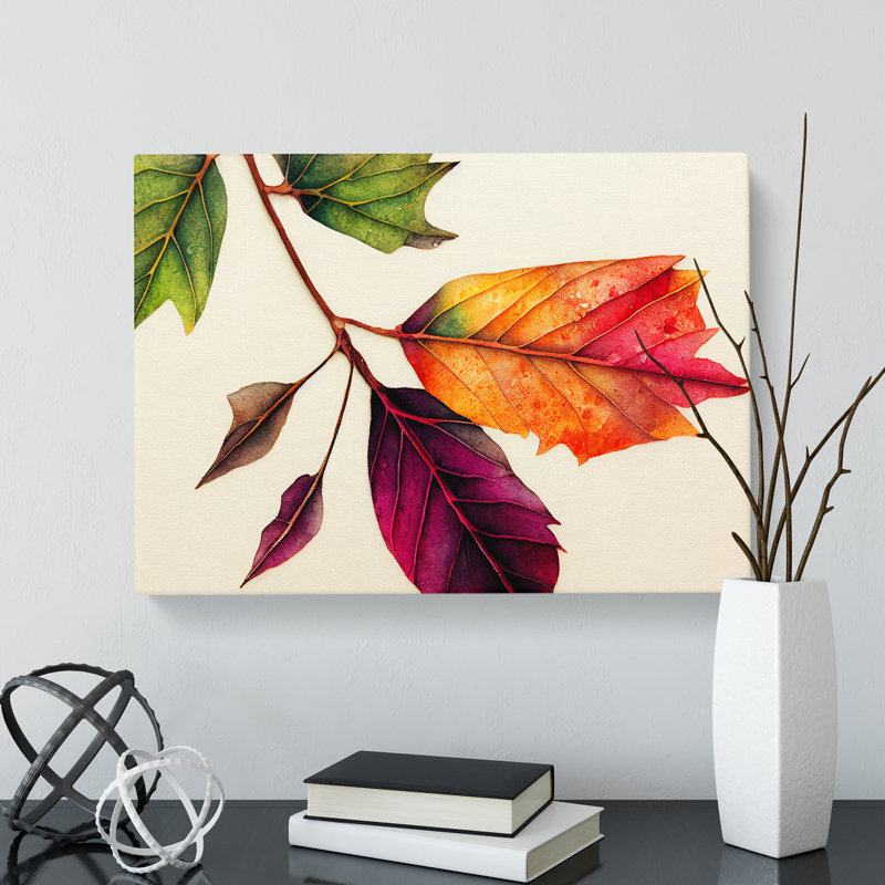 Watercolour Plant Leaf Vol.5 - Wrapped Canvas, 35cm H x 50cm W x 3cm D