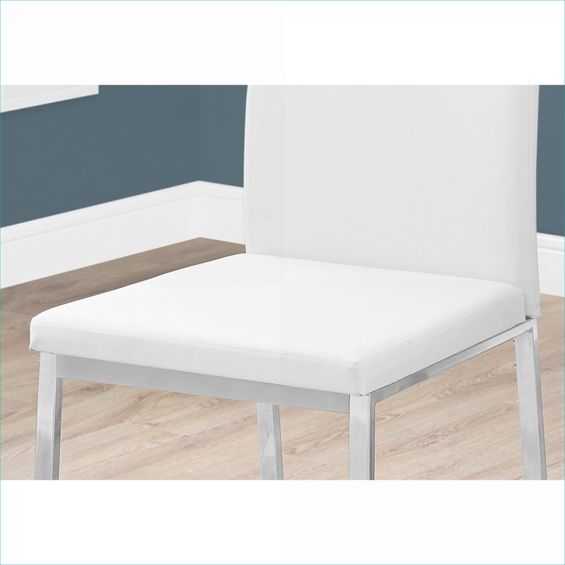 Salle à manger et cuisine | Ensemble de 2 chaises d'appoint de salle à manger modernes et contemporaines, revêtement en similicuir blanc
