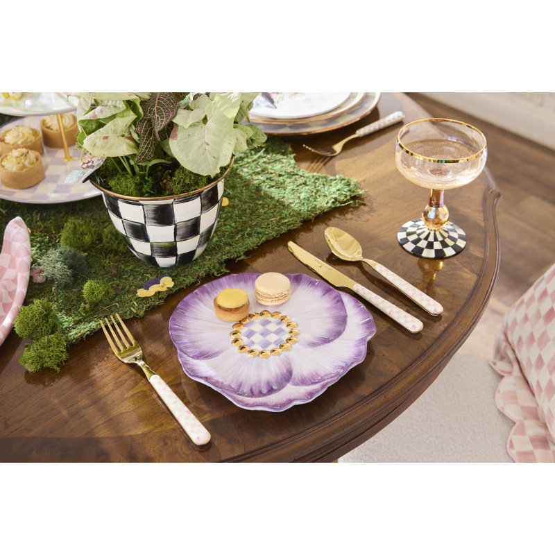 Mocha Check Bistro Flatware 5 Piece Place Setting