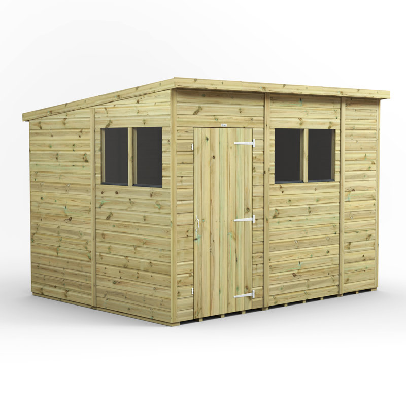 Powersheds 10 x 8ft Premium Pressure Treated Timber Pent Garden Shed