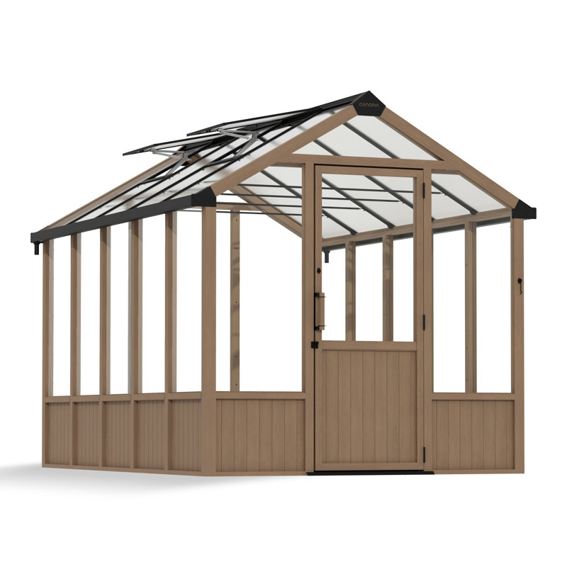 Natura Cedar Wood/Clear DIY Greenhouse Kit, 102.8" H x 101.3" W x 143.3" D