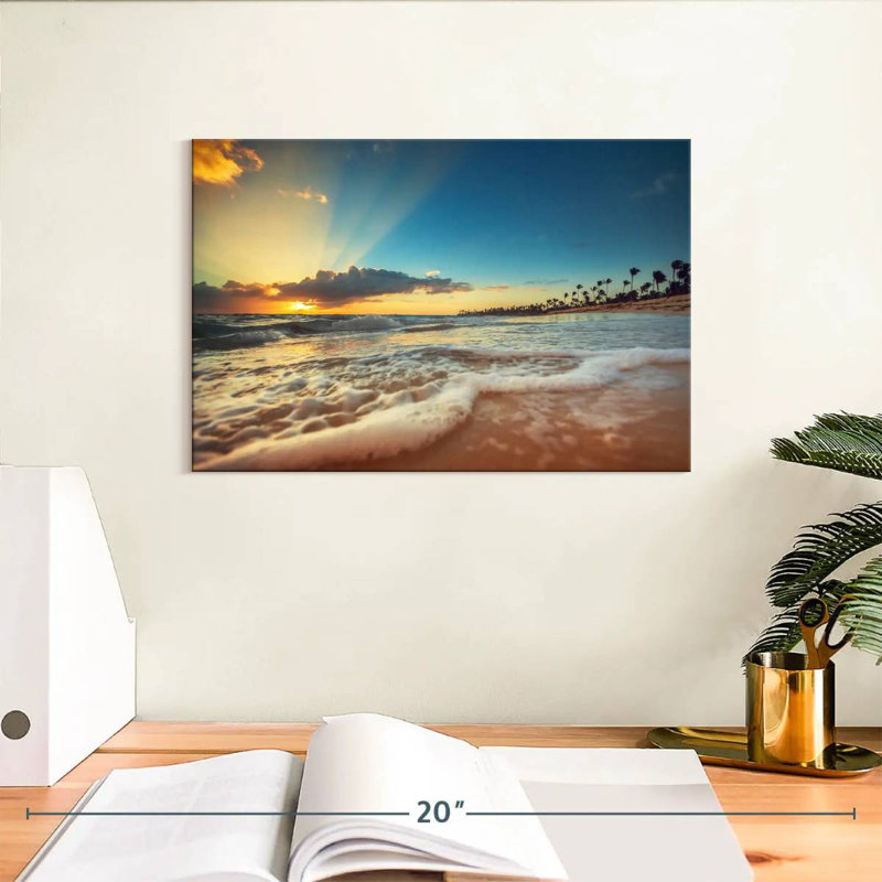 Plage dominicaine exotique Gillard, H 8 po x l 12 po