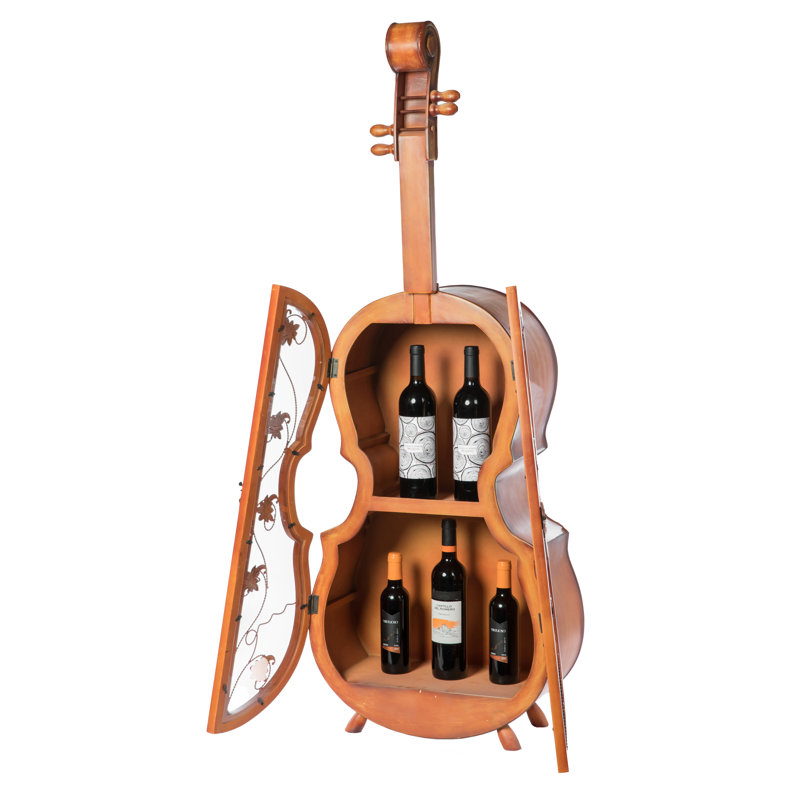 Adelpho Solid Wood Floor Wine Bottle Rack in Brown