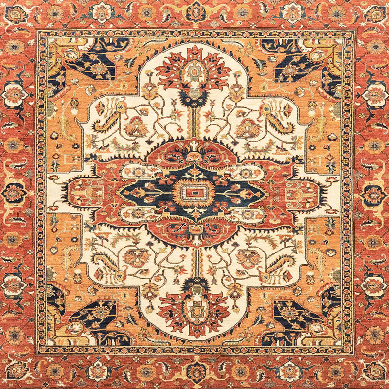 Abstract Indoor Rug, Square 6'