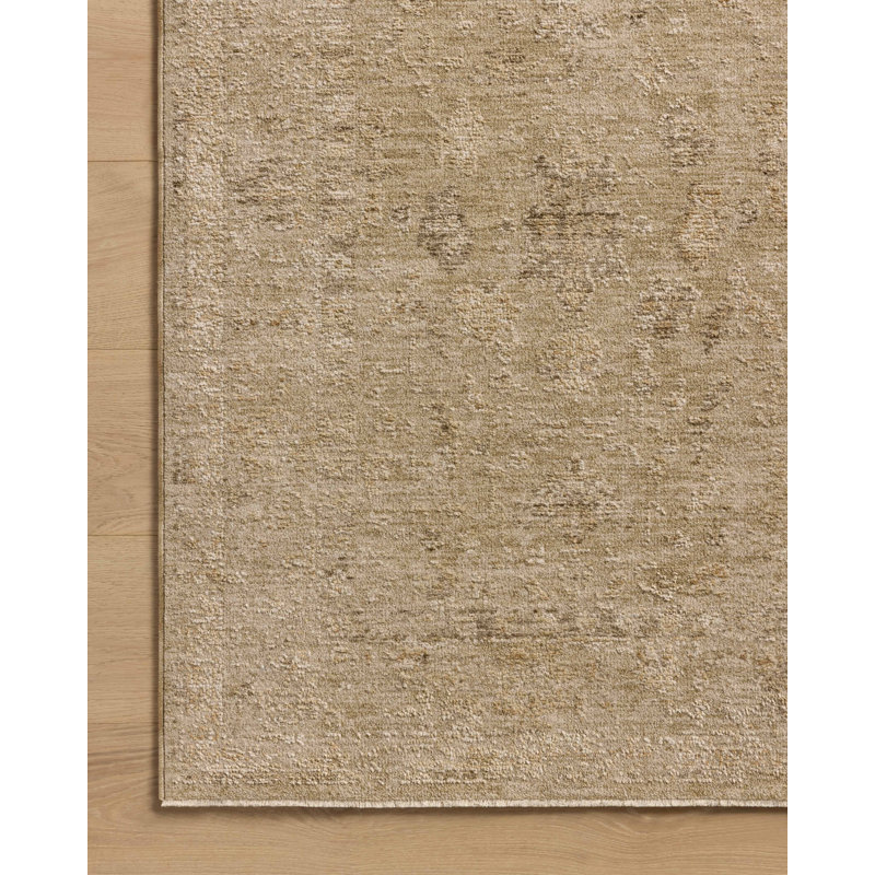 Tapis blé / naturel Bungalow Rose Wrobel, Carré 1 pi 6 po