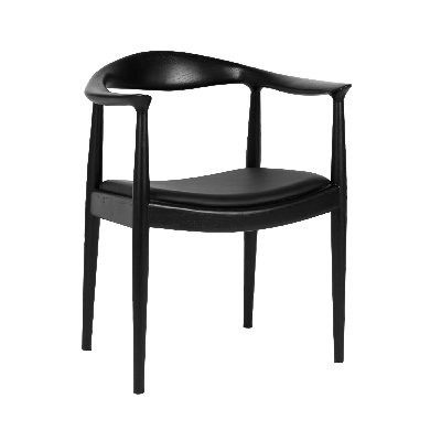 Kennedy Faux Leather Upholstered Solid Ash Wood Dining Armchair, Light Yellow