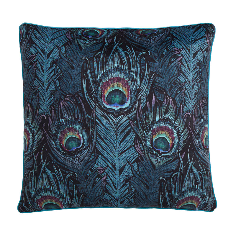Dandy Peacock 100% Polyester Filled Cushion, Teal