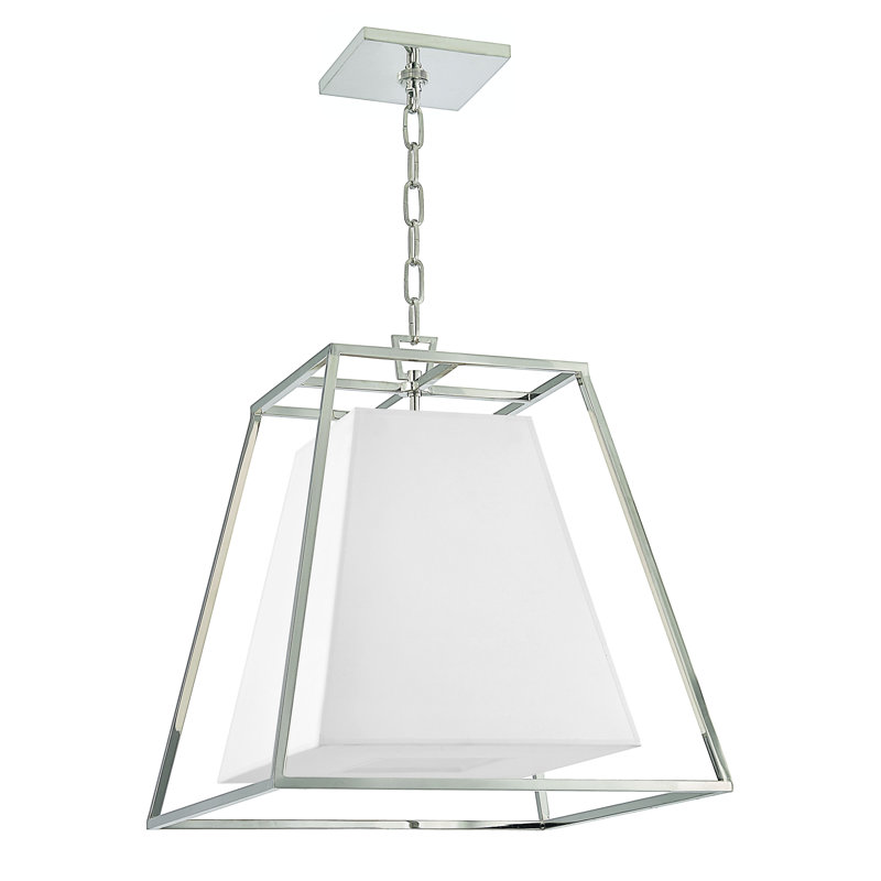 Kyle 4 - Light Chandelier, White, Polished Nickel