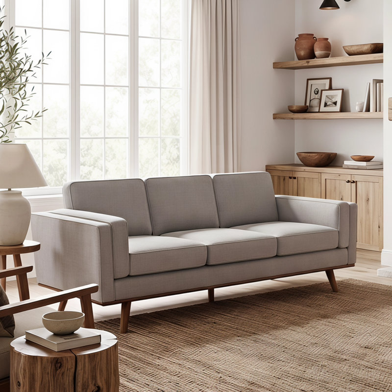 Estes Inayat 84'' Upholstered Sofa, Khaki