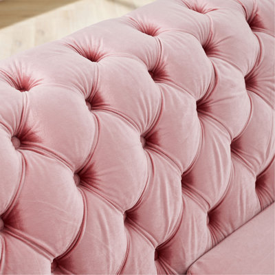 Ensemble de canapé modulaire en L 106 pouces avec accents en acier inoxydable doré et canapé capitonné à boutons en velours avec 5 coussins de luxe 106 pouces pour le salon