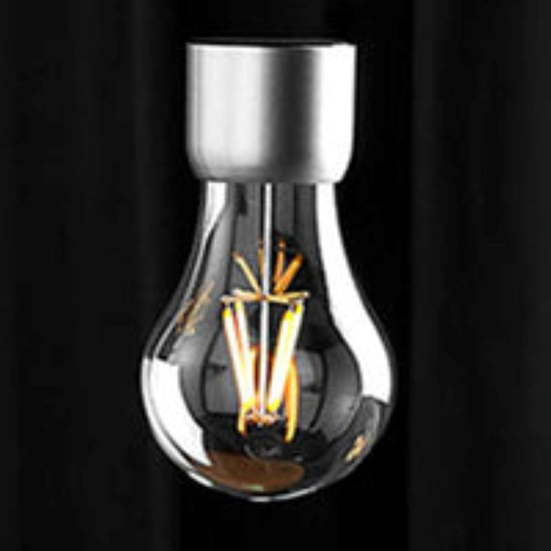 Lampe lévitation minimaliste en bois avec chargeur de téléphone sans fil, Argent