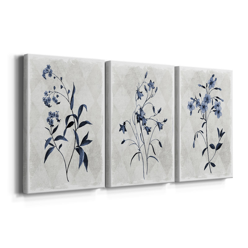«Harlequin Botanical I», toile tendue sur mesure - 3 pièces, H 12 po x l 24 po